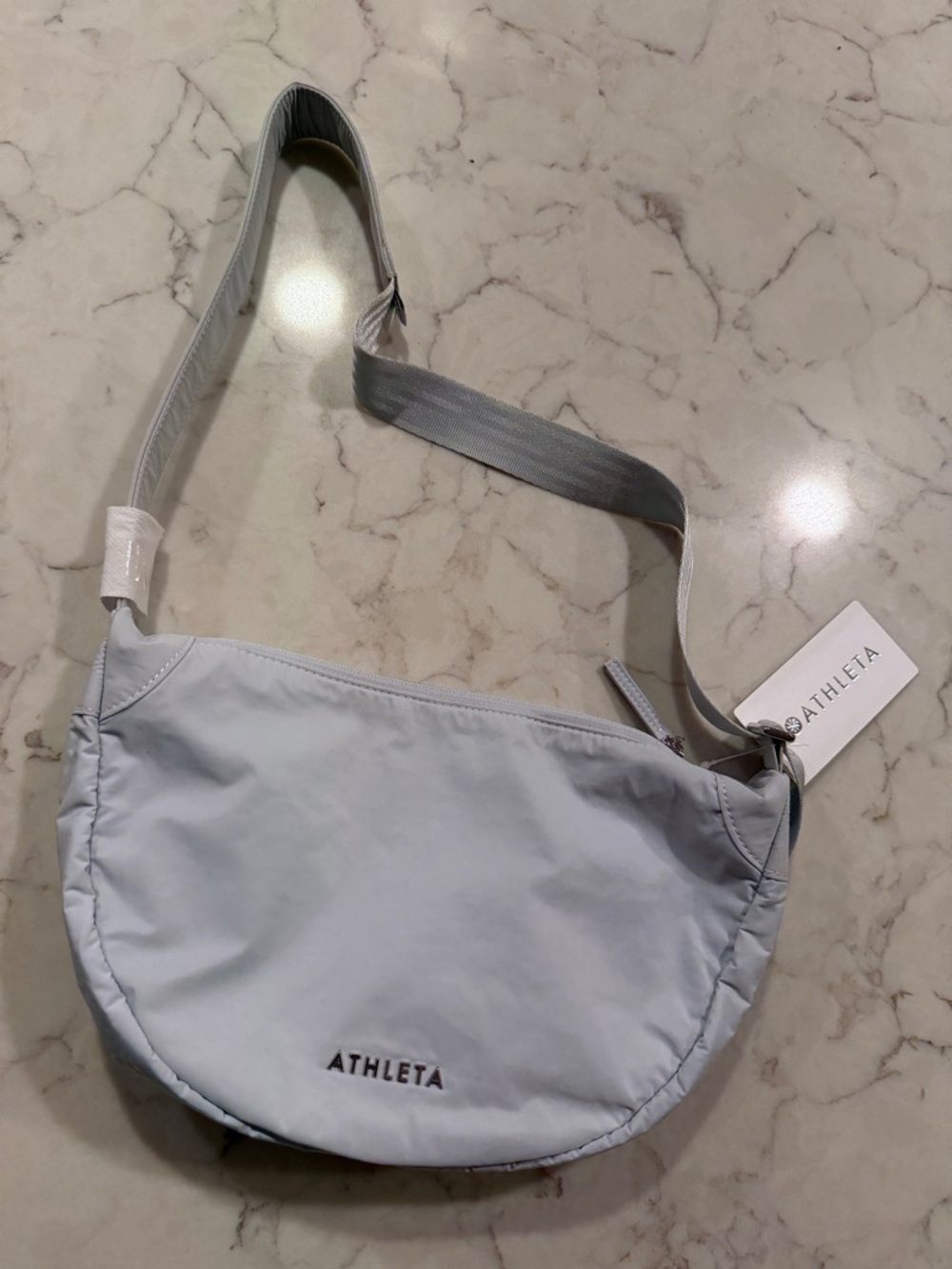Athleta Pale Blue Crescent Shoulder Bag